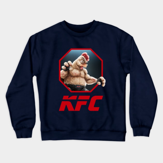 KFC Fighter Logo Red Crewneck Sweatshirt by Rony Azurdia